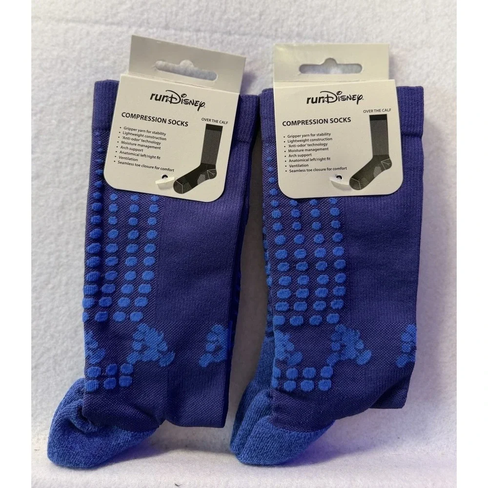 RunDisney Disney Compression 2 Pairs Of Socks Disney Socks Running Hiking  NWT